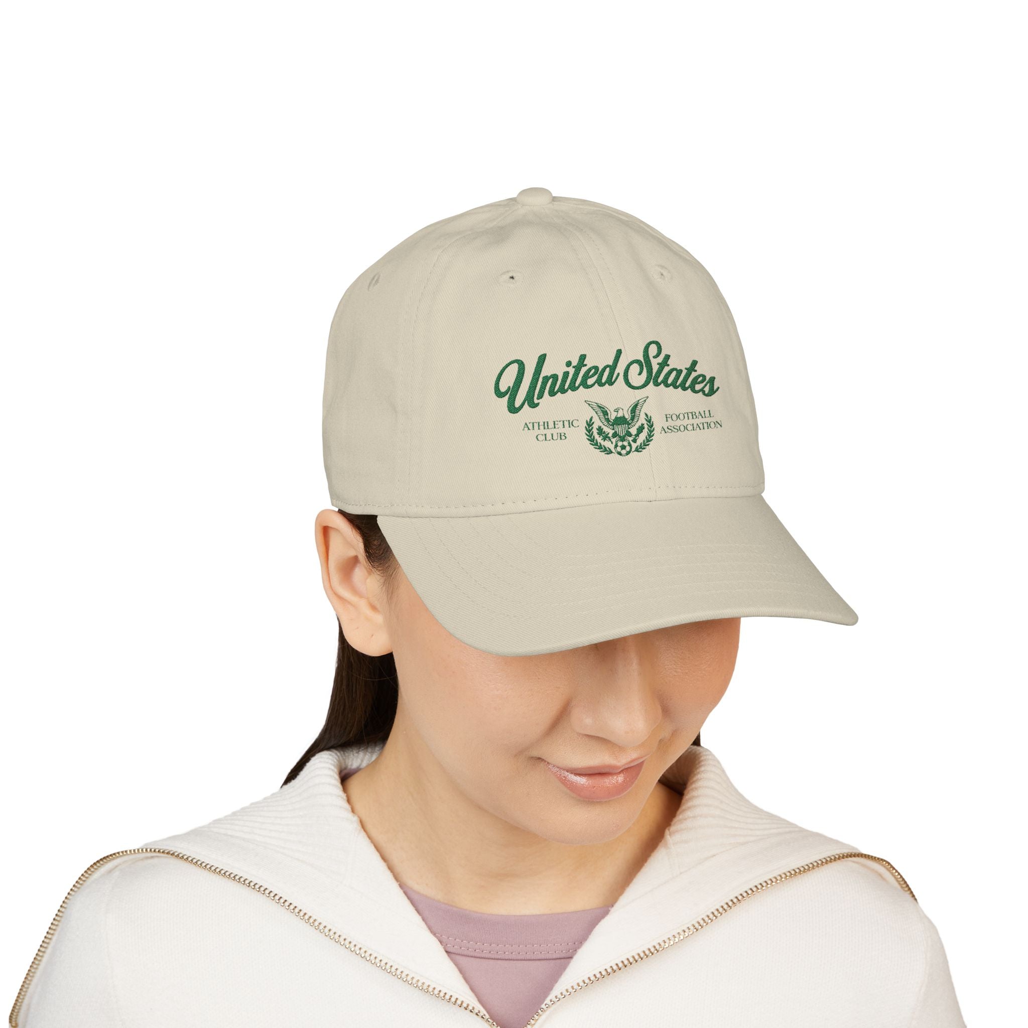 United States 2026 World Cup Premium Embroidered Cap | Stone & Forest Green Heritage Edition