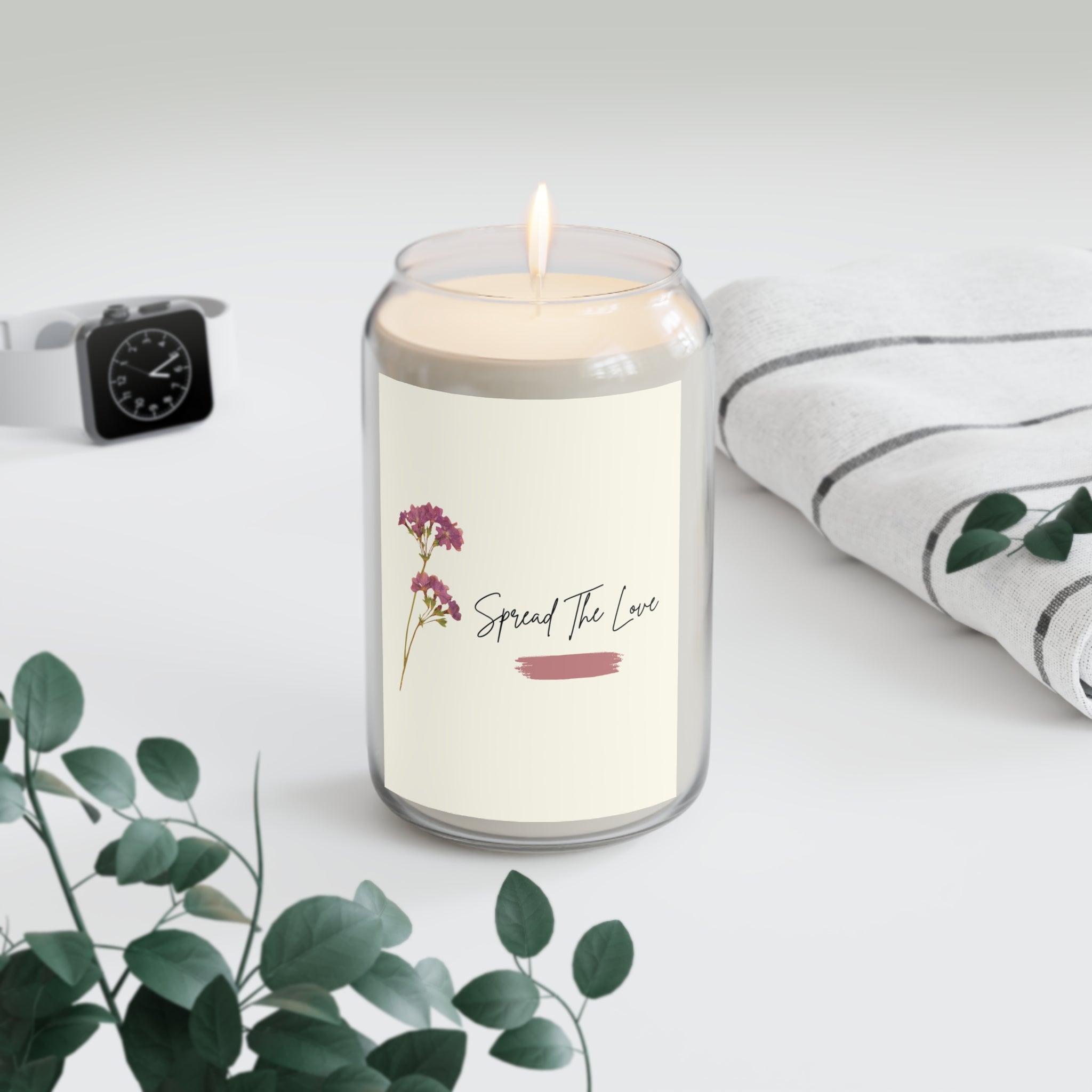 "The Bloom" Scented Soy Candle | "Spread The Love" | Botanical Anniversary Gift