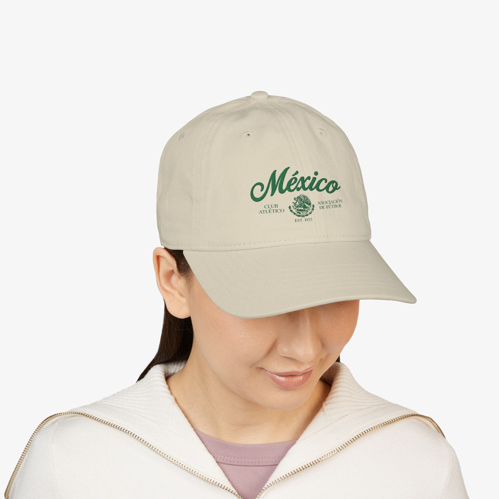 México 2026 World Cup Premium Embroidered Cap | Stone & Emerald Green Heritage Edition