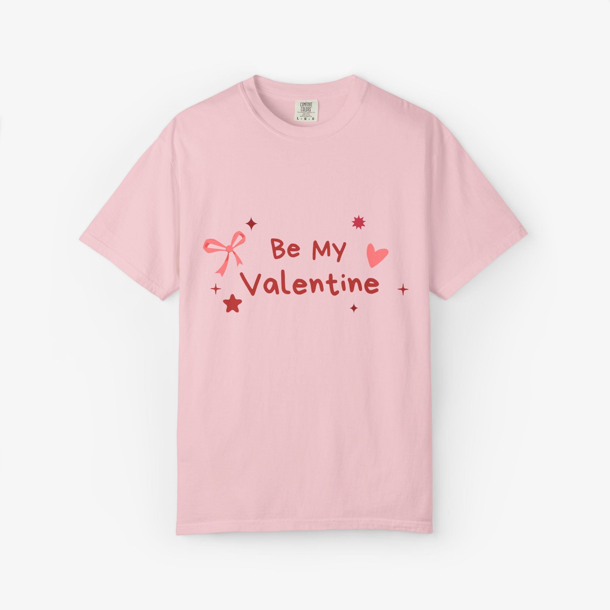 Be My Valentine T-Shirt — Cute Pink Heart & Bow Valentine’s Day Tee