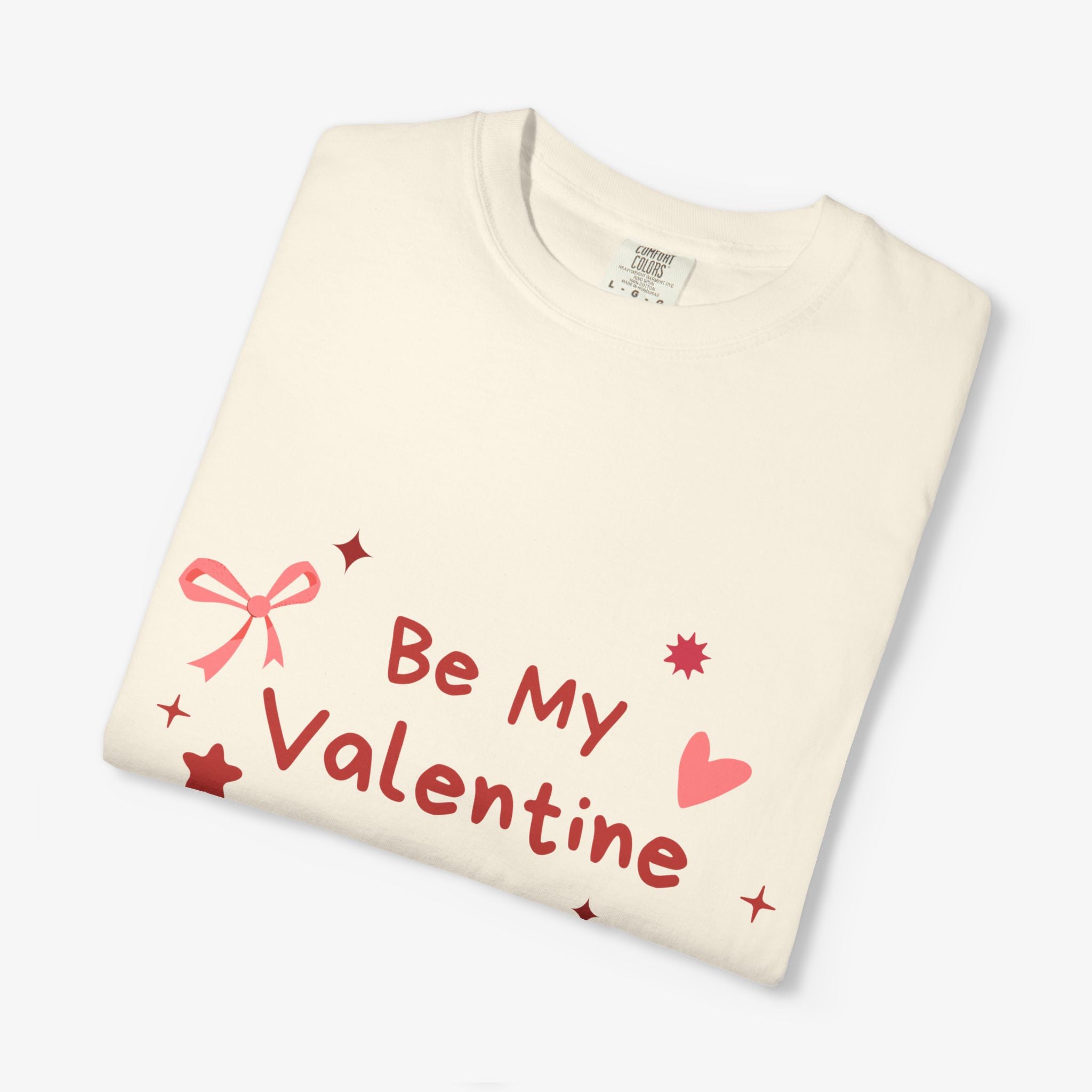 Be My Valentine T-Shirt — Cute Pink Heart & Bow Valentine’s Day Tee